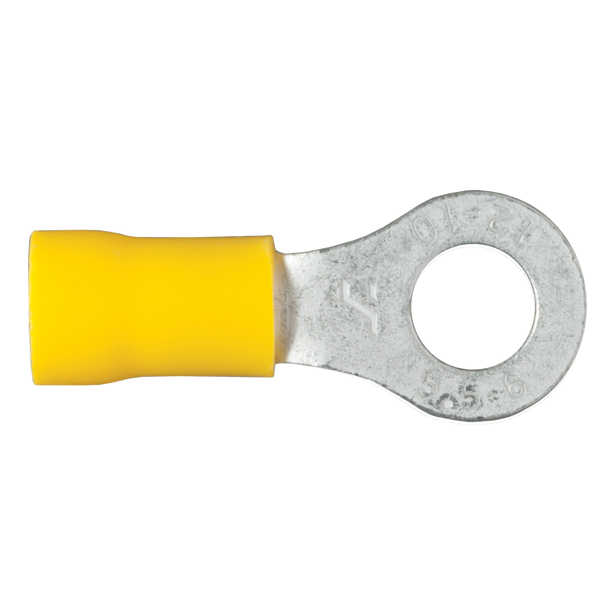 Curt Manufacturing Vinyl-Insulated Ring Terminal Wire Connectors — 12-10 Gauge, 1/4in. Stud, Yellow, 100-Pack, Model# 59534